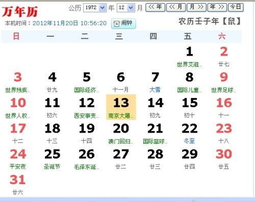 阴历和阳历生日转换器(查生日阴历阳历对照表)