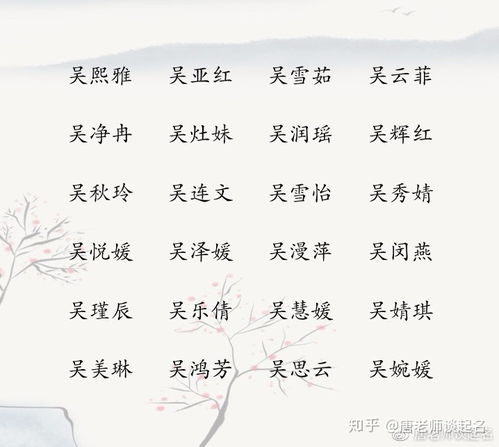 姓氏起名杨吴怎么起名女孩