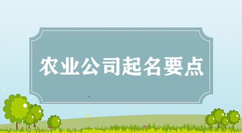 农业公司怎么起名